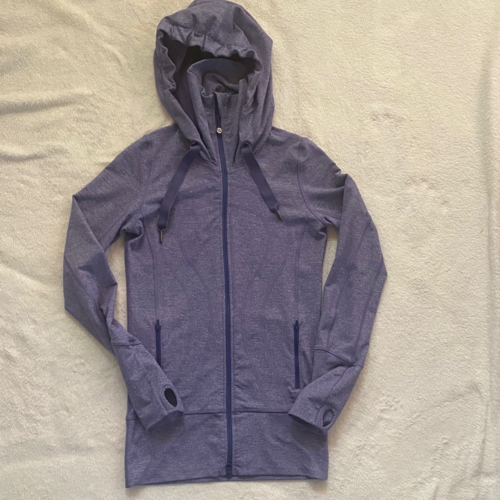 Women's Lululemon Heathered Blue Hooded Jacket size 2